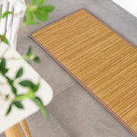 Alfombra pasillera de bambú marrón de 200x60 cm