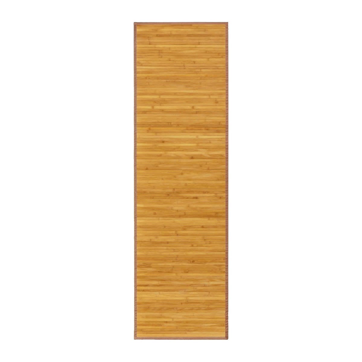 Alfombra pasillera de bambú marrón claro de 60x200 cm
