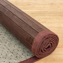 Alfombra de bambú pasillera marrón oscuro