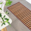 Alfombra de bambú pasillera marrón y natural