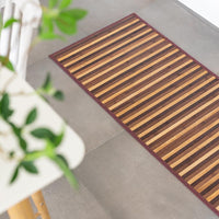 Alfombra de bambú pasillera marrón y natural