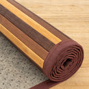 Alfombra de bambú pasillera marrón y natural