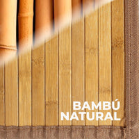 Alfombra de salón de bambú marrón de 250x180 cm