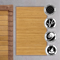 Alfombra de salón de bambú marrón de 250x180 cm