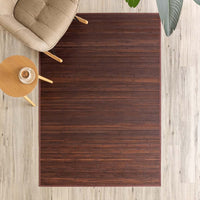 Alfombra de salón de bambú marrón de 250x180 cm