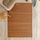 Alfombra de bambú marrón y natural