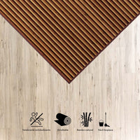 Alfombra de bambú marrón y natural