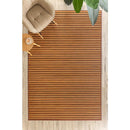 Alfombra de bambú marrón y natural