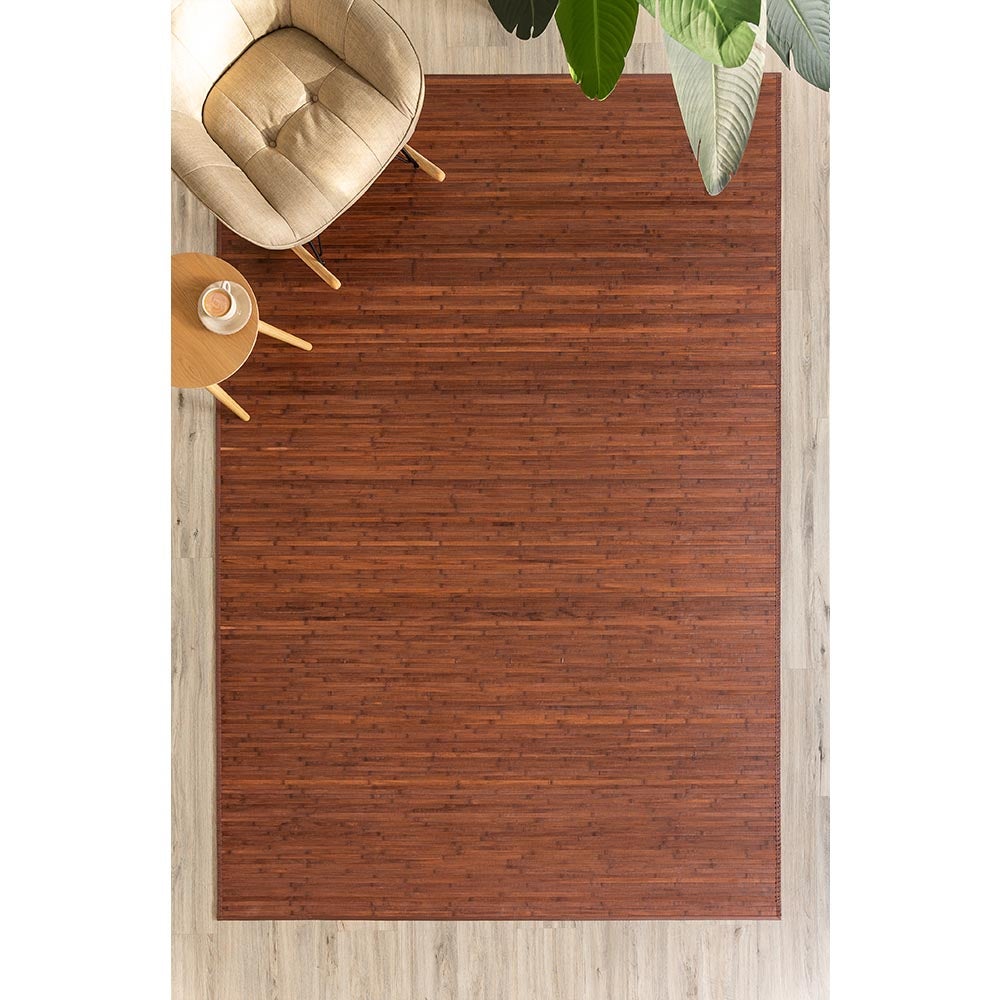 Alfombra de bambú marrón