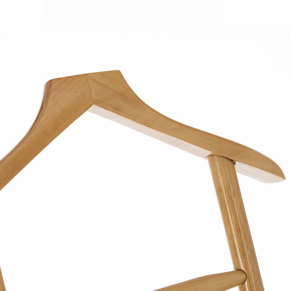 Perchero galán de noche de madera natural