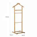 Perchero galán de noche de madera natural