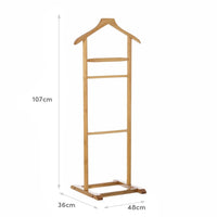 Perchero galán de noche de madera natural