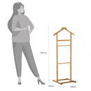 Perchero galán de noche de madera natural