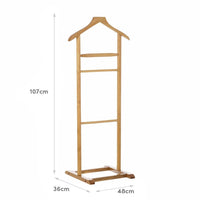 Perchero galán de noche de madera natural