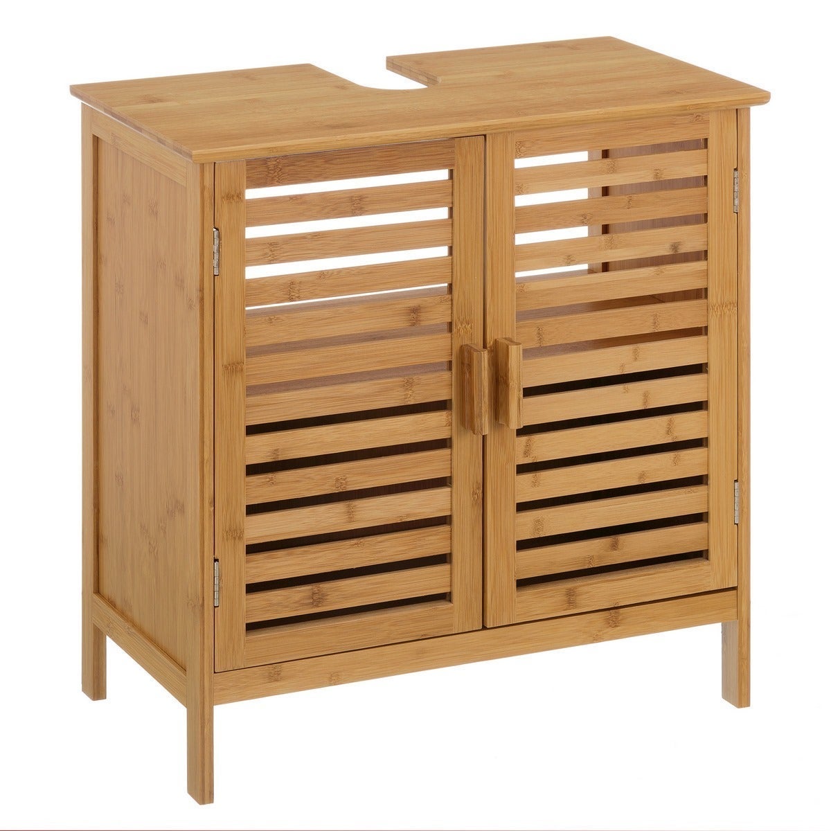 Bajo lavabo con armario de bambú marrón de 62x60x30 cm