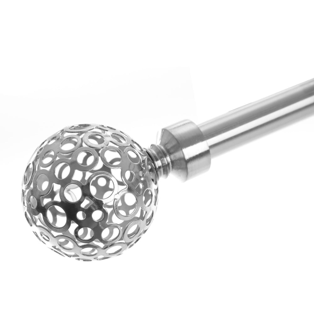 Barra cortina extensible plateada