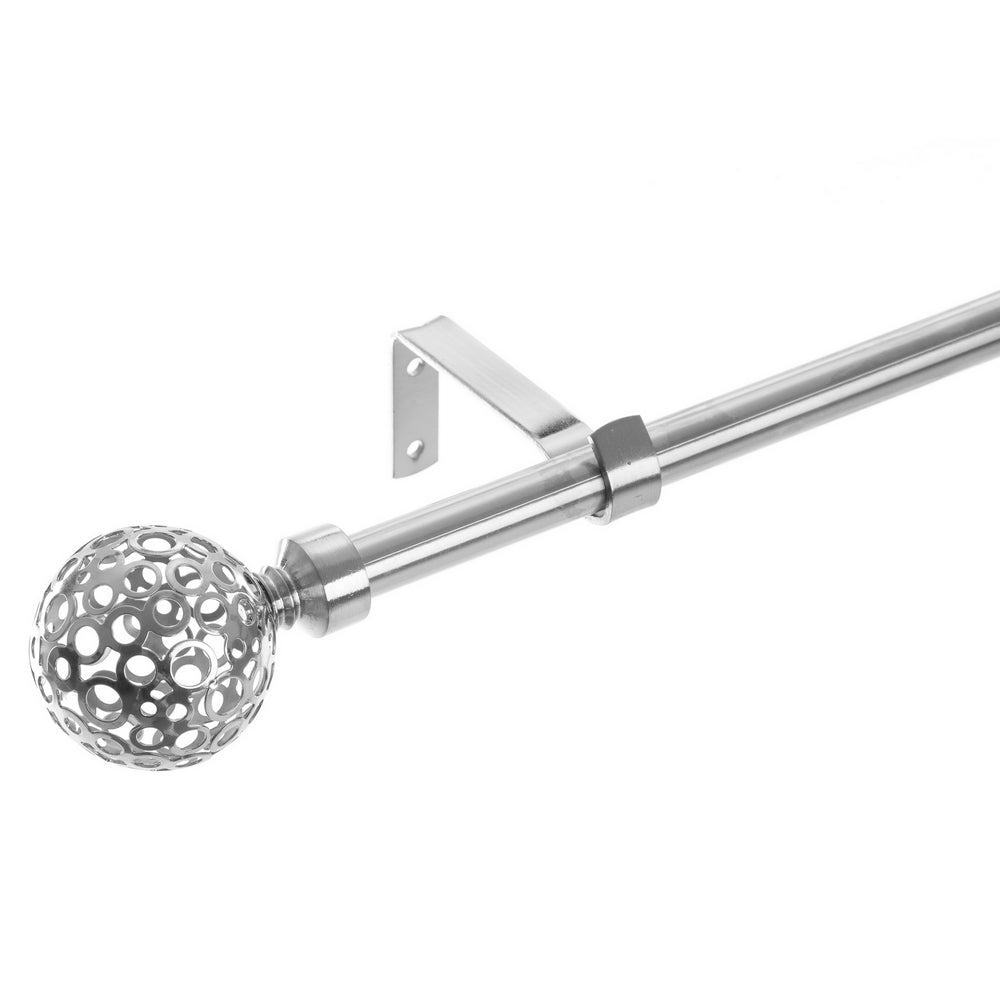 Barra cortina extensible plateada