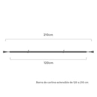 Barra cortina extensible negra