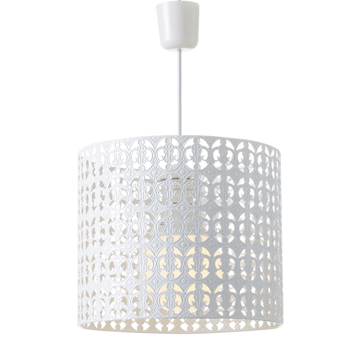 Lámpara de techo de metal blanca